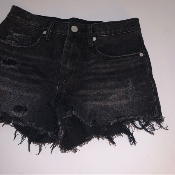 Blank NYC Wedge Short Black Distressed sz 26 - Picture 3 of 8